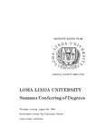 Commencement Program 1984 (Summer Conferring of Degrees) by Loma Linda University