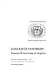 Commencement Program 1987 (Summer Conferring of Degrees) by Loma Linda University
