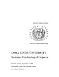 Commencement Program 1988 (Summer Conferring of Degrees) by Loma Linda University