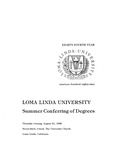 Commencement Program 1989 (Summer Conferring of Degrees) by Loma Linda University