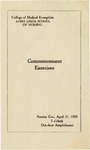 Commencement Program (School of Nursing) April 1929