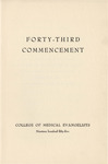 Commencement Program 1955 by College of Medical Evangelists
