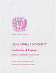 Commencement Program 1976 (School of Dentistry) by Loma Linda University