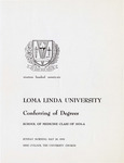 Commencement Program 1976-A (School of Medicine) by Loma Linda University