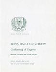 Commencement Program 1977 (School of Medicine) by Loma Linda University