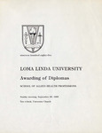 Commencement Program 1985 (School of Allied Health Professions) by Loma Linda University