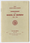 Announcement of the School of Dentistry 1953-1954 by College of Medical Evangelists